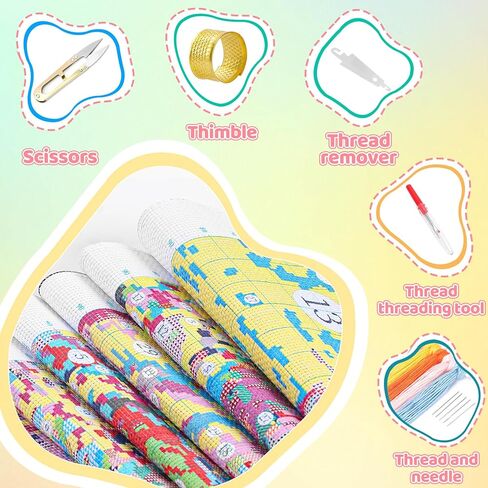 MIJVFNB Dolphins Cross Stitch Kits for Beginners Stamped Cross-Stitch Supplies Needlework DIY 11CT 3 Strands Cotton Thread Printed DIY Needlepoint Kits 12x16 inch in Kuwait