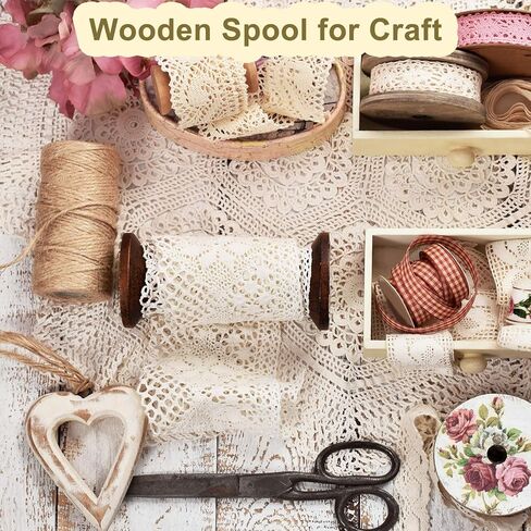 uxcell 20Pcs Wooden Spools, 0.5 x 0.6 Inches Natural Wood Empty Thread Spools Unfinished Wood Ribbon Spool for Craft Wire Weaving DIY Projects in Kuwait
