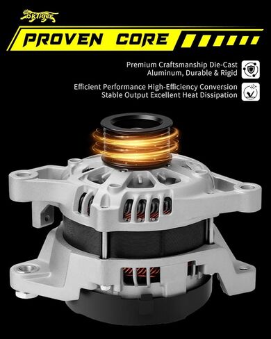 Oktiger Upgraded Alternator for Toyota Tacoma 2016 2017 2018 2019 2020 2021 2022 2023 3.5L Limited Sr Sr5 Trd Off-road Trd Pro Trd Sport Trail, V6 12V 130A CW 7-Groove Pulley, OE 27060-0P350 | Precision CNC castings + die-cast aluminum housing, Pure coppe in Saudi Arabia