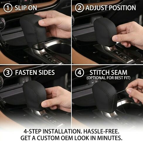 Leather Automatic Gear Shift Knob Cover for Lexus NX 250 350 350h 450h RX 350 350h 450h 500h (2023-2026),UX LX RZ TX,Premium Cowhide Interior Accessories,Protective Shift Lever Sheath (All Black) in Kuwait