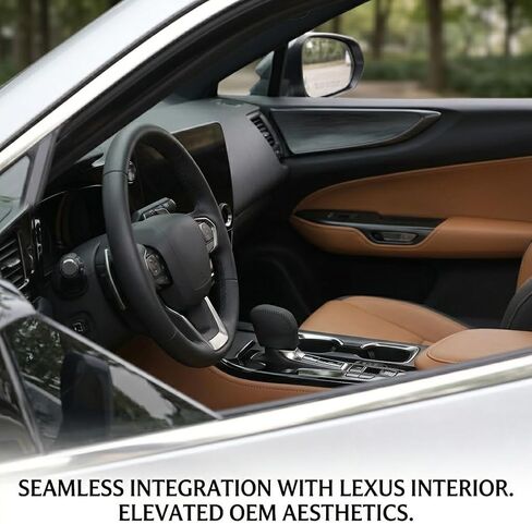 Leather Automatic Gear Shift Knob Cover for Lexus NX 250 350 350h 450h RX 350 350h 450h 500h (2023-2026),UX LX RZ TX,Premium Cowhide Interior Accessories,Protective Shift Lever Sheath (All Black) in Kuwait