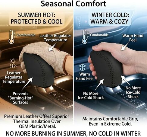 Leather Automatic Gear Shift Knob Cover for Lexus NX 250 350 350h 450h RX 350 350h 450h 500h (2023-2026),UX LX RZ TX,Premium Cowhide Interior Accessories,Protective Shift Lever Sheath (All Black) in Kuwait
