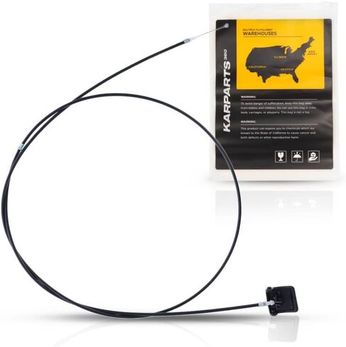 KarParts360 For Toyota Corolla 1998 99 00 01 2002 Hood Release Cable | Black | Plastic/Metal | With Handle | Replacement For 5363002020 in Kuwait