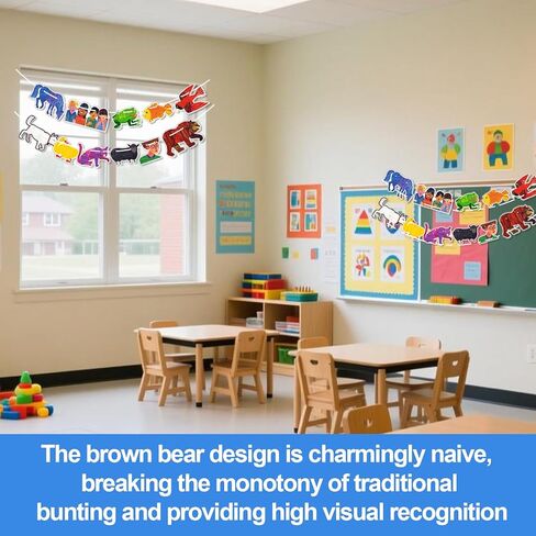 Brown Bear Brown Bear What Do You See Banner Birthday Fiesta Party Decorations Classroom Banner Decorations School Supplies 55 Piece in Saudi Arabia