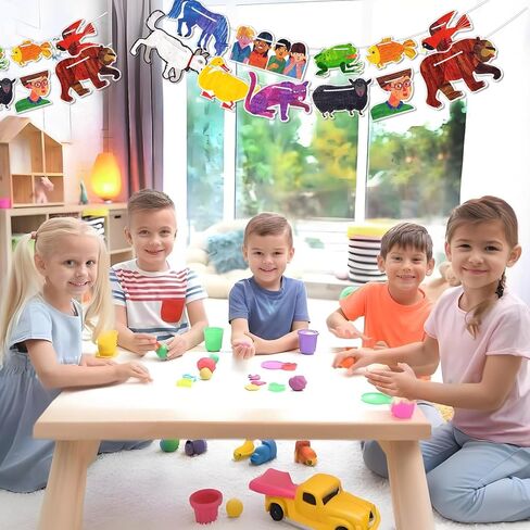 Brown Bear Brown Bear What Do You See Banner Birthday Fiesta Party Decorations Classroom Banner Decorations School Supplies 55 Piece in Saudi Arabia