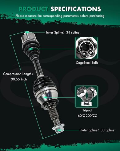 SCITOO Front CV Axle Drive Shaft Assembly Fit For Chevrolet for Malibu 2.0L 2016-2020,For Buick LaCrosse 3.6L 2017-2019 Right Passenger Side NCV10147, 84283520 AT in Kuwait