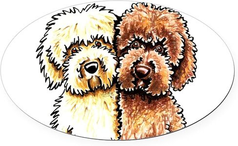 CafePress Yellow Chocolate Labradoodle Euro Oval Car Bumper Magnet in Kuwait