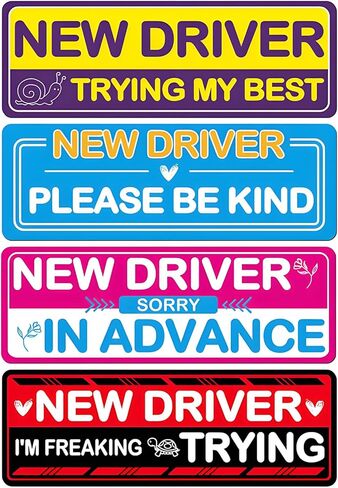 4 Pcs New Driver Magnet,Student Driver Magnet for Car, Sticker,Bumper Stickers,New Driver Sticker for Car for Beginners Student Car Drivers Learner Driver Decor Gift in Saudi Arabia
