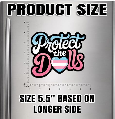 Magnet Protect Trans Dolls Magnet Decal Proud Trans Ally LGBTQ Support Reusable Magnetic Sign Sticker for Fridge Car Bumper Locker 5.5in in Saudi Arabia