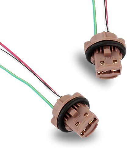 SLIMI 2 قطعة 7443 موصل لمبة ضوء الفرامل، مآخذ توصيل أسلاك الفرامل LED، محول أنثى حامل مصباح مقاوم للماء، لمجموعة تركيب لمبة 7443 /T20 (متعددة الألوان) in Kuwait