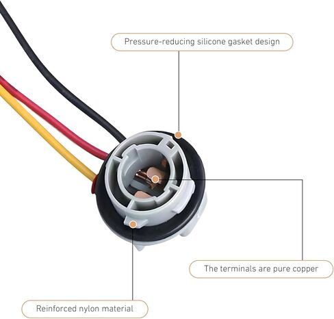 2PCS 1157 Bulb Socket, Turn Signal Brake Light Bulb Plug Adapter, Waterproof Wiring Harness Plugs Connector, LED Tail Light Base Plug Connector, Taillight Harness for Car, Truck, SUV in Saudi Arabia