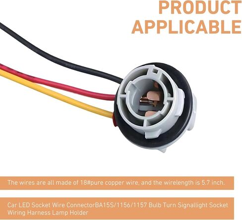 2PCS 1157 Bulb Socket, Turn Signal Brake Light Bulb Plug Adapter, Waterproof Wiring Harness Plugs Connector, LED Tail Light Base Plug Connector, Taillight Harness for Car, Truck, SUV in Saudi Arabia