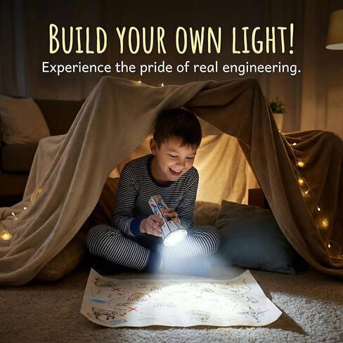 DIY Wooden Kids Flashlight STEM Toys - Educational Science Kit & Building Sets for Boys 8-12, Fun Craft Kit Birthday Gifts for 8 Year Old Boys, Cool Toys for Kids in Saudi Arabia