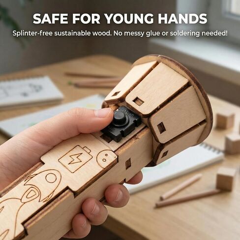 DIY Wooden Kids Flashlight STEM Toys - Educational Science Kit & Building Sets for Boys 8-12, Fun Craft Kit Birthday Gifts for 8 Year Old Boys, Cool Toys for Kids in Saudi Arabia