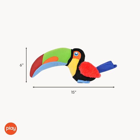 P.L.A.Y. PET LIFESTYLE AND YOU P.L.A.Y, Fletching Flock Tito The Toucan Plush Dog Toy in Saudi Arabia