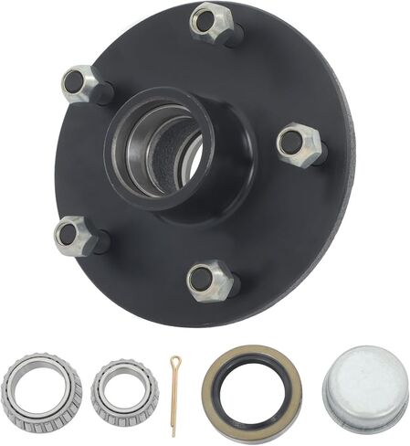 GXYWADY 5 on 5.5' Trailer Hub Kit Replacement for 3500 lbs 84 Spindle with Trailer Bearing Kit (5 Pieces/Set) Replacement for L44649 1-1/16'' and L68149 1-3/8'' in Kuwait