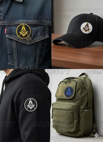 Set of 4 Masonic Master Mason Square & Compass Embroidered Patches Iron on & Sew on – 3×3 Inch Round Craft Regalia Badges in Multiple Colors in Saudi Arabia