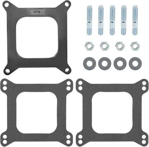 فاصل مكربن ​​فينولي مفتوح المركز 1/2 بوصة مناسب لـ Holley AFB Edelbrock SBC BBC 4BBL BB SB لـ Chevy Ford 350 مع مجموعة مسامير حشية in Kuwait