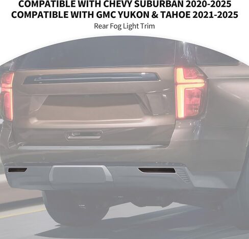 أغطية مصابيح الضباب الخلفية من JeCar، إطار مصباح الضباب المدخن متوافق مع Chevy Suburban 2020-2024، لـ GMC Yukon & Tahoe 2021-2024، أسود مدخن in Kuwait