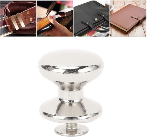 Round Head Button Stud, 20 Sets 15mm Zinc Alloy Leather Rivets with 6mm Crossed Iron Screws, Ball Head Stud Rivets Screw Back for DIY Leather Craft, Versatile Use (Silver) in Kuwait