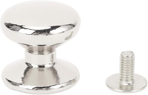 Round Head Button Stud, 20 Sets 15mm Zinc Alloy Leather Rivets with 6mm Crossed Iron Screws, Ball Head Stud Rivets Screw Back for DIY Leather Craft, Versatile Use (Silver) in Kuwait