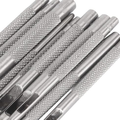 Generic Steel Hollow Leather Punch Set, Heat Treated Carbon Steel with Chrome Plating for Rust Prevention, Accurate Grinding Groove and Cutting Edge, with Storage Bag, for Leather in Kuwait