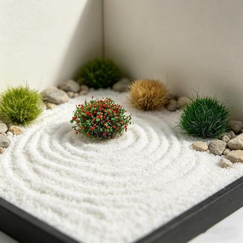 35 Pcs Static Grass Tufts & Flower Clusters - 0.55 Inch Tall Model Grass for Train Railway, Diorama, Military Sand Table, Miniature Base Scene in Saudi Arabia