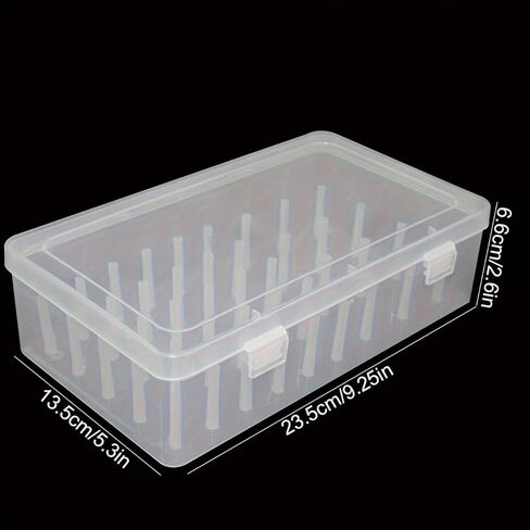 42-Spool Sewing Thread Organizer Box, Clear Plastic Storage Container with Spindles, Dustproof Empty Spool Holder Case with Snap Lock for Embroidery & Quilting in Kuwait