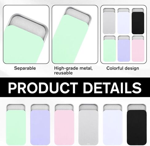 TIESOME 6 PCS Metal Tin Box Containers, 2.36 x1.33 x 0.4 Inch Small Metal Box Mini Rectangular Slide Top Containers Hinged Tin Boxes for Candies Jewelry Crafts Pills Survival Kit(6 Colors) in Kuwait
