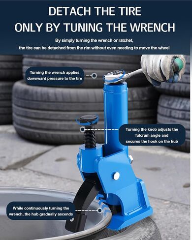 Effort-Saving Manual Tire Bead Breaker, 38"-42" Tires Changer Tool with Rubber Pad, Easy-Operated Tire Repair Tool for Car Truck Tractor Mower ATV RV Blue in Saudi Arabia