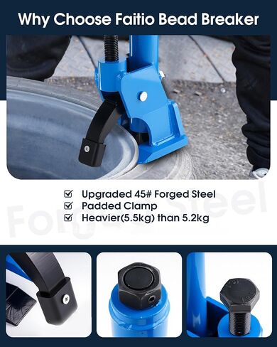 Effort-Saving Manual Tire Bead Breaker, 38"-42" Tires Changer Tool with Rubber Pad, Easy-Operated Tire Repair Tool for Car Truck Tractor Mower ATV RV Blue in Saudi Arabia