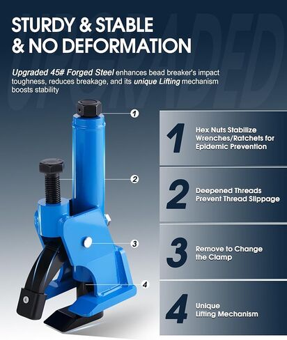 Effort-Saving Manual Tire Bead Breaker, 38"-42" Tires Changer Tool with Rubber Pad, Easy-Operated Tire Repair Tool for Car Truck Tractor Mower ATV RV Blue in Saudi Arabia