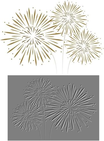 Big Fireworks Background Hot Foil Plate Scrapbooking Embossing Frames Card Craft Christmas Decoration Metal Cutting Dies in Kuwait