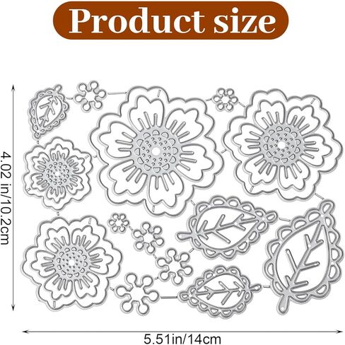 3D Rose Flower Die Cuts for Card Making, Metal Floral Leaves Cutting Dies, Cut Stencils for Scrapbooking Album Embossing in Kuwait