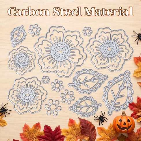 3D Rose Flower Die Cuts for Card Making, Metal Floral Leaves Cutting Dies, Cut Stencils for Scrapbooking Album Embossing in Kuwait