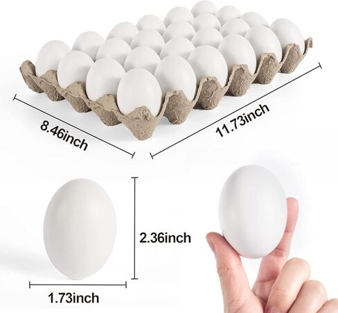 JOYIN 12 PCS Easter Unpainted White Wooden Fake Eggs for Egg Hunt, Paintable Eggs, Easter Crafts for Kids Party Favor, Children DIY Game, Kitchen Craft Adornment in Kuwait
