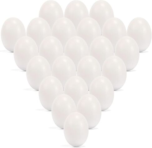 JOYIN 12 PCS Easter Unpainted White Wooden Fake Eggs for Egg Hunt, Paintable Eggs, Easter Crafts for Kids Party Favor, Children DIY Game, Kitchen Craft Adornment in Kuwait