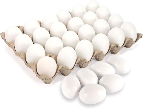 JOYIN 12 PCS Easter Unpainted White Wooden Fake Eggs for Egg Hunt, Paintable Eggs, Easter Crafts for Kids Party Favor, Children DIY Game, Kitchen Craft Adornment in Kuwait