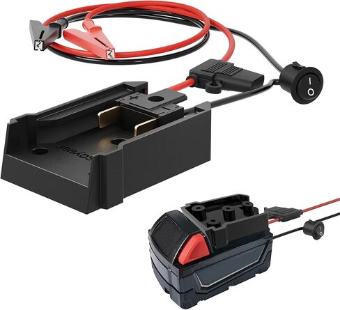 Jumper Cables with Adapter for Mil.Waukee M18 18V Battery, Car Jumper Starter with Fuse & On/Off Switch, 12AWG Wire, Automotive Booster Cables for Car, SUV, Pickup&Van in Saudi Arabia