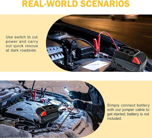 Jumper Cables with Adapter for Mil.Waukee M18 18V Battery, Car Jumper Starter with Fuse & On/Off Switch, 12AWG Wire, Automotive Booster Cables for Car, SUV, Pickup&Van in Saudi Arabia