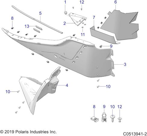 Polaris Slingshot Left Splash Guard، لنماذج محددة، OEM أصلي - الجزء 5454968 in Kuwait