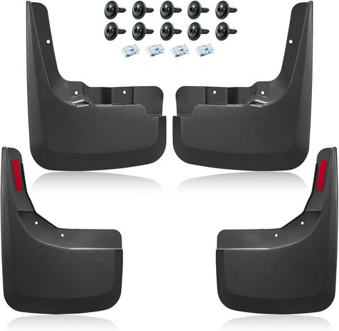 Mud Flaps for 2019-2026 Chevy Silverado 1500 Without Fender Flares (Not fit ZR2/ Custom Trail Boss) Front and Rear All Weather Mudflaps Splash Guards for Trucks in Kuwait