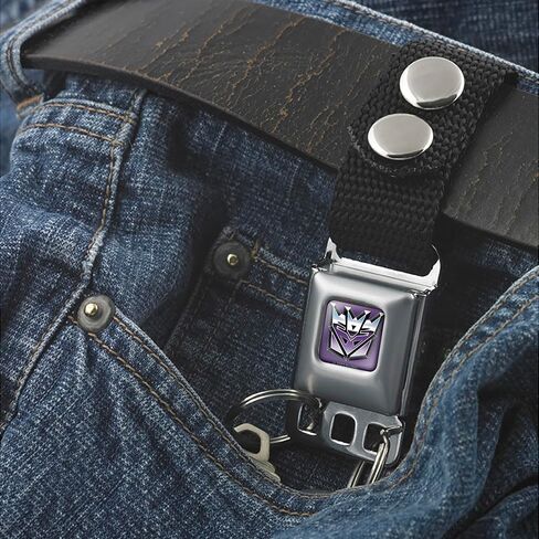 Transformers Keychain, Seatbelt Buckle Keychain, Transformers Decepticons Logo Full Color Purple in Kuwait