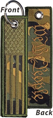 Embroidered Key Tag, Camouflage Fabric Keychain with Metal Ring in Saudi Arabia
