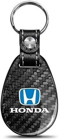 iPick Image for - Honda Logo in Blue Real Black Carbon Fiber Large Tear Drop Key Chain in Kuwait