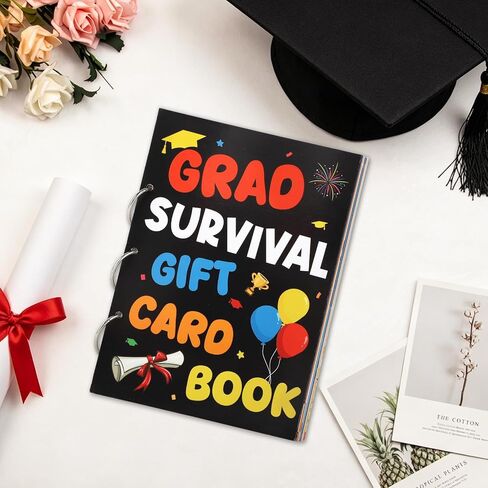 Sereliy College Survival Gift Card Book for Graduation 2026, Graduation Gift Card Holder Book for Cash or Cards, Creative Grad Gifts Card Booklet for High School or College Student in Kuwait