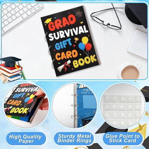 Sereliy College Survival Gift Card Book for Graduation 2026, Graduation Gift Card Holder Book for Cash or Cards, Creative Grad Gifts Card Booklet for High School or College Student in Kuwait