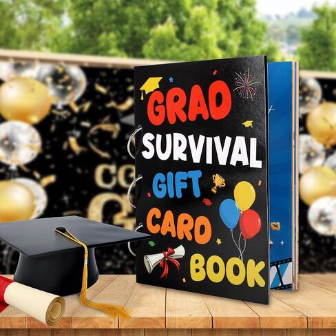 Sereliy College Survival Gift Card Book for Graduation 2026, Graduation Gift Card Holder Book for Cash or Cards, Creative Grad Gifts Card Booklet for High School or College Student in Kuwait