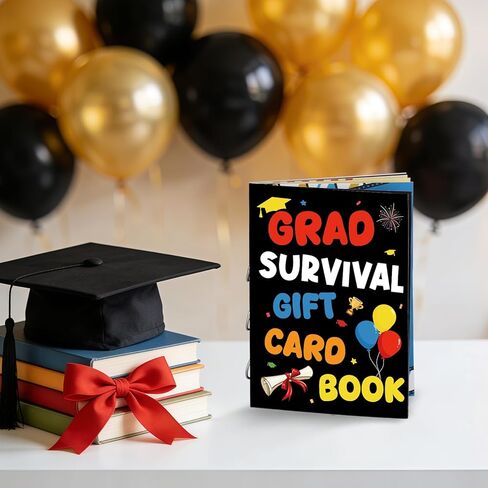 Sereliy College Survival Gift Card Book for Graduation 2026, Graduation Gift Card Holder Book for Cash or Cards, Creative Grad Gifts Card Booklet for High School or College Student in Kuwait