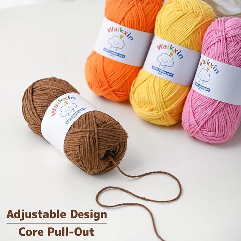 20 Pack of Fluffy Cotton Yarn for Crocheting and Knitting, 35.27oz/2620yds 100% Cotton Yarn, 5 Ply Soft Crochet Amigurumi Yarn for DIY Crafts&Puzzle,Socks,Hats.(Set A) in Saudi Arabia
